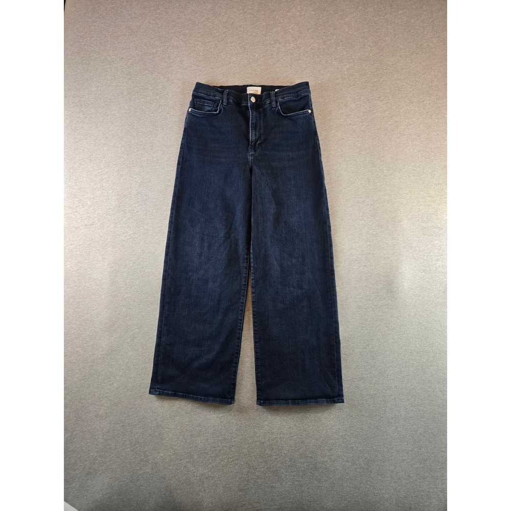 FRAME Le Slim Palazzo Jeans Womens 31 Onyx‎ Indigo High Rise Wide Leg LSP793